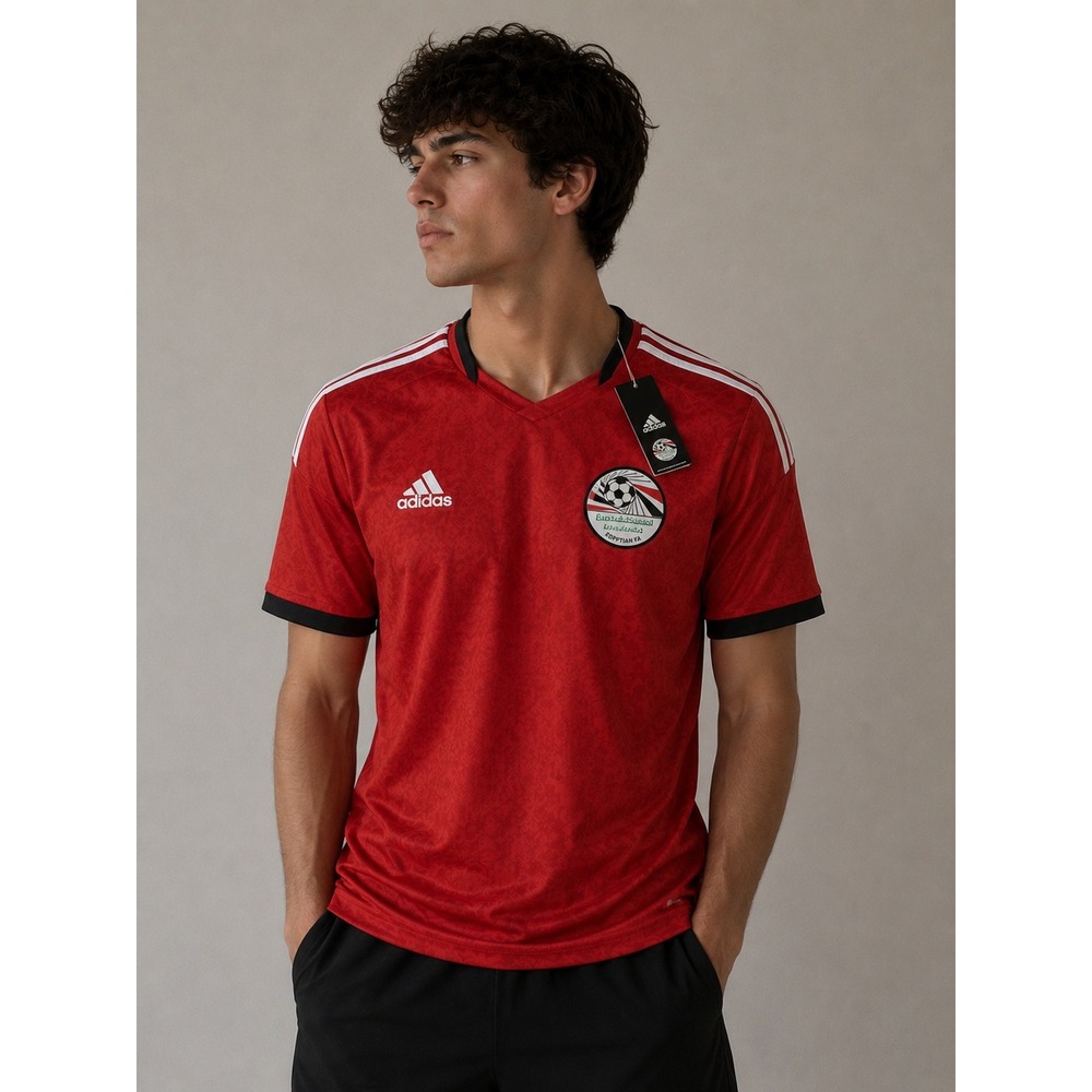 Adidas Mens Egyptian FA Soccer Jersey Large Red Football Federation NWT